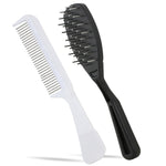 Brush and Comb Detangle Set with Rotating Pins- Reduces Hair Damage